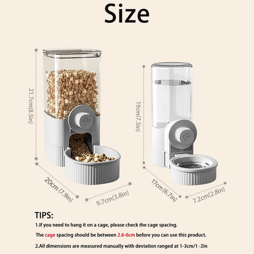 1.2L Hanging Pet Feeder & Water Dispenser Set - Petnivo
