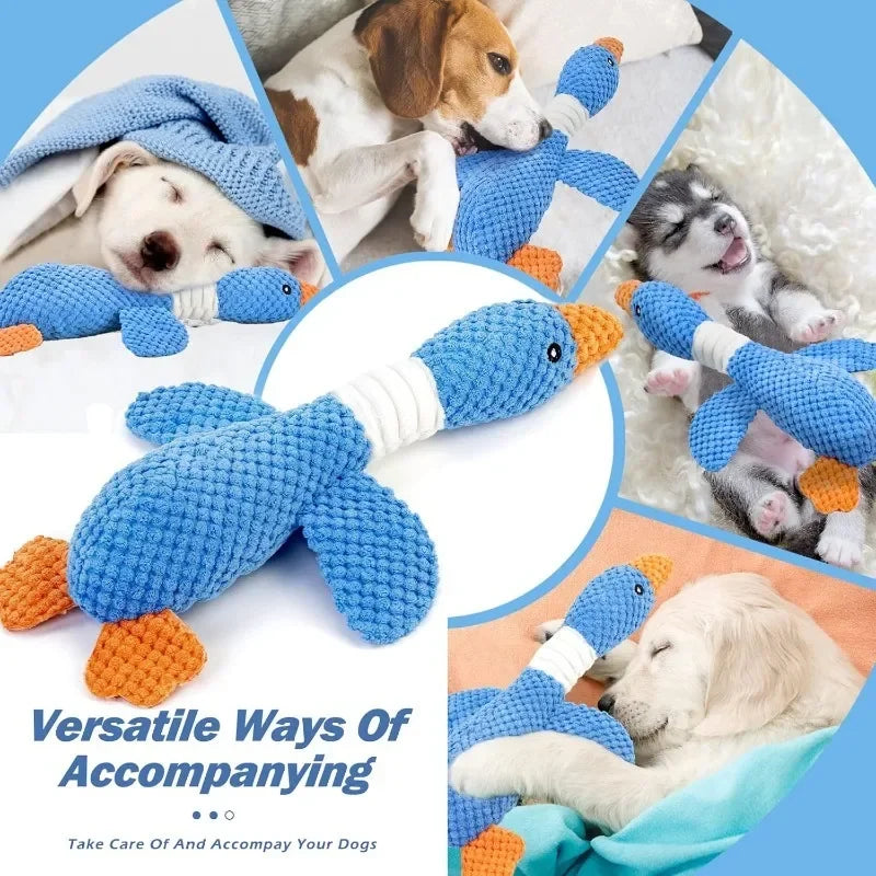 Plush Goose Dog Toy Squeaky Chew