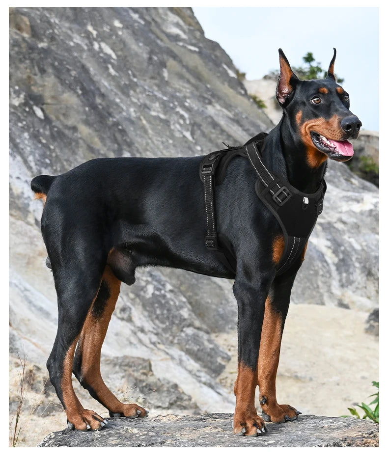 Tactical Dog Harness Reflective Vest Leash