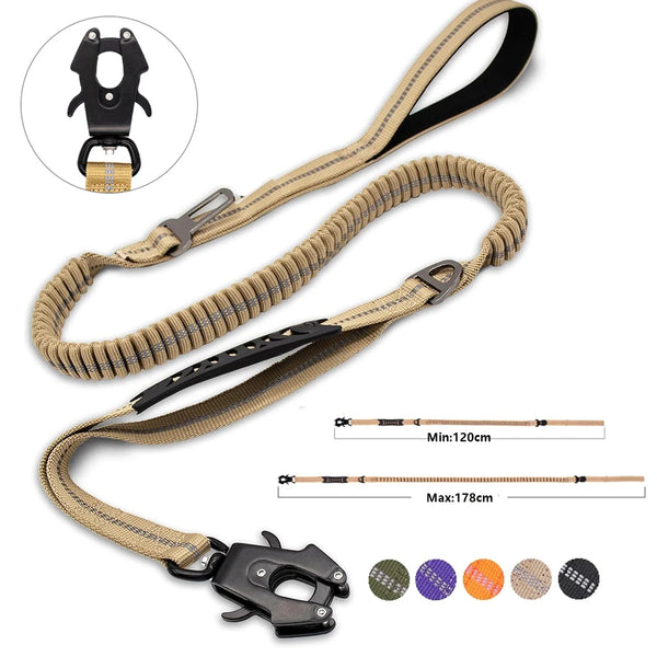 Reflective Bungee Dog Leash Shock Absorbing