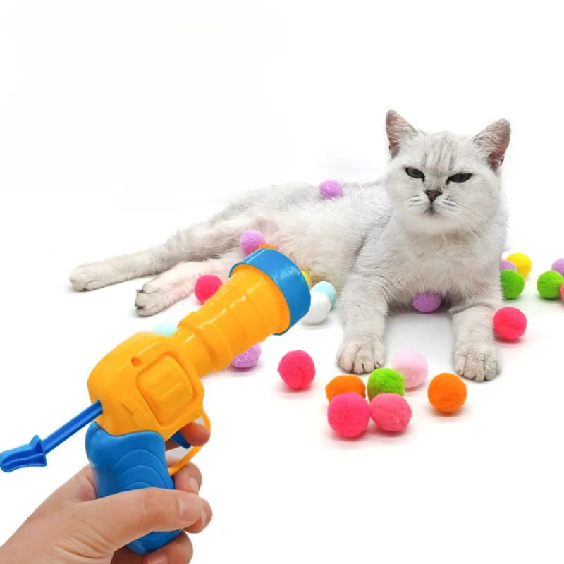 Cat Plush Ball Launcher Toy