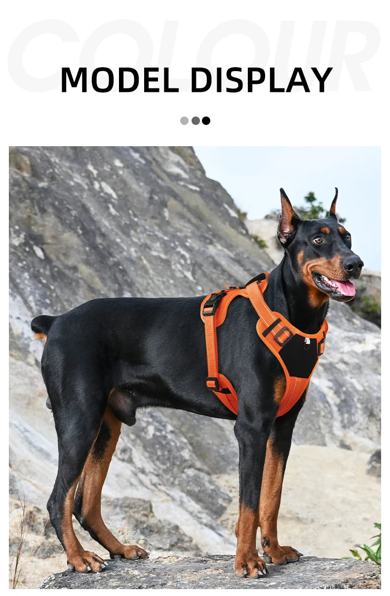 Tactical Dog Harness Reflective Vest Leash