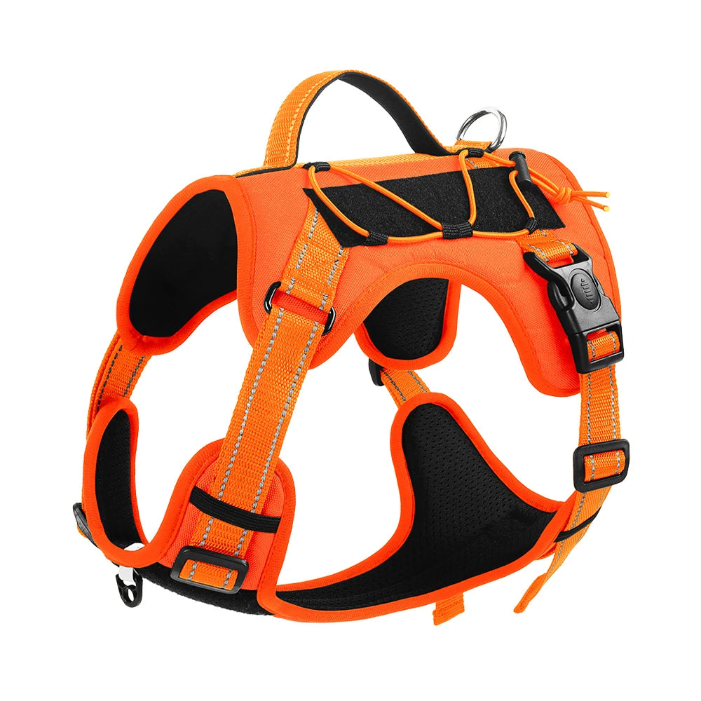 Tactical Dog Harness Reflective Vest Leash