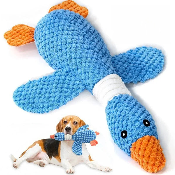 Plush Goose Dog Toy Squeaky Chew