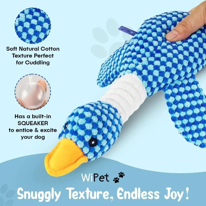 Plush Goose Dog Toy Squeaky Chew