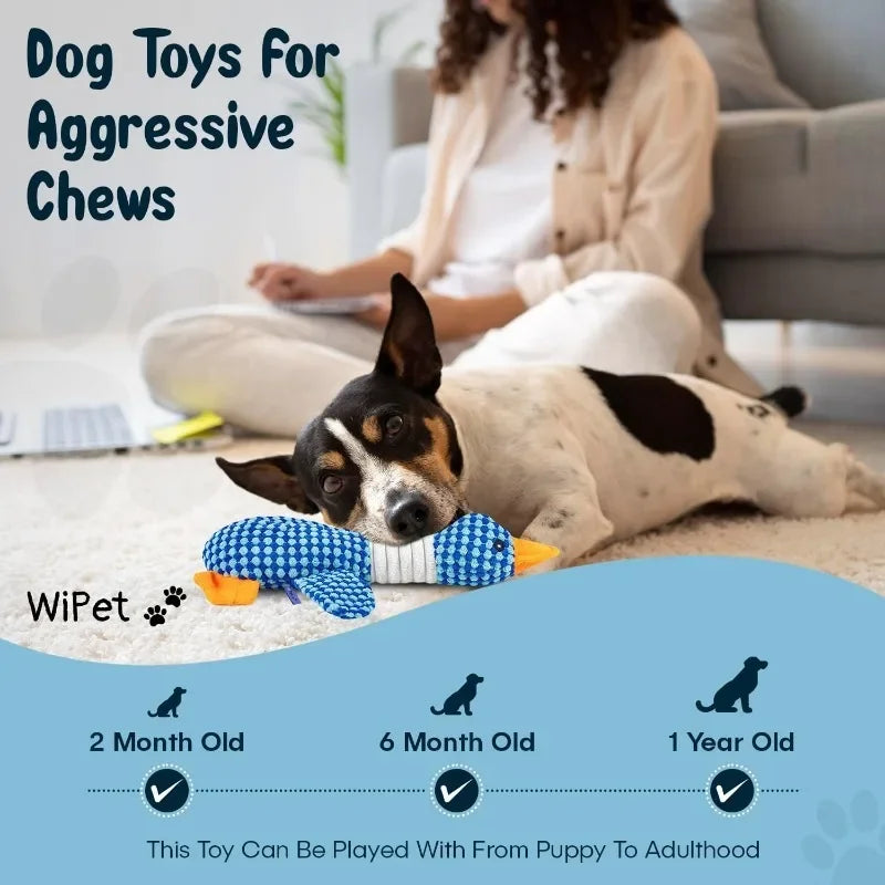 Plush Goose Dog Toy Squeaky Chew