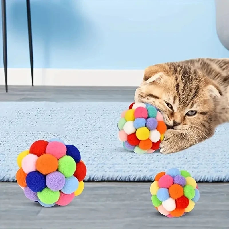 Cat Plush Ball Toys Bell Set