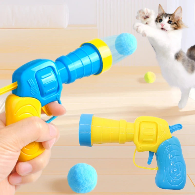 Cat Plush Ball Launcher Toy