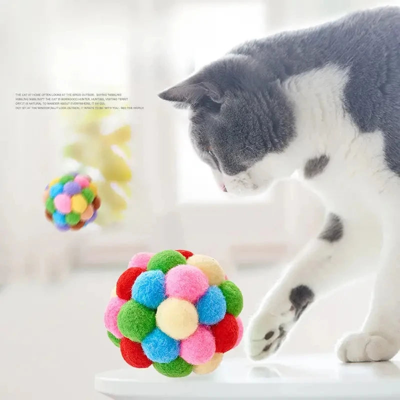 Cat Plush Ball Toys Bell Set