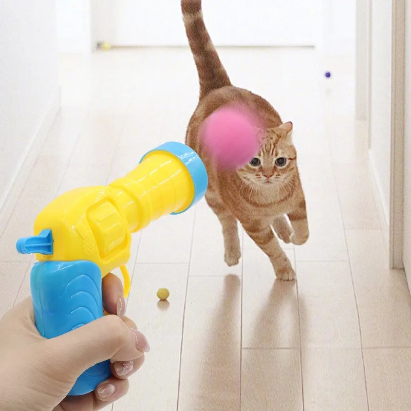 Cat Plush Ball Launcher Toy