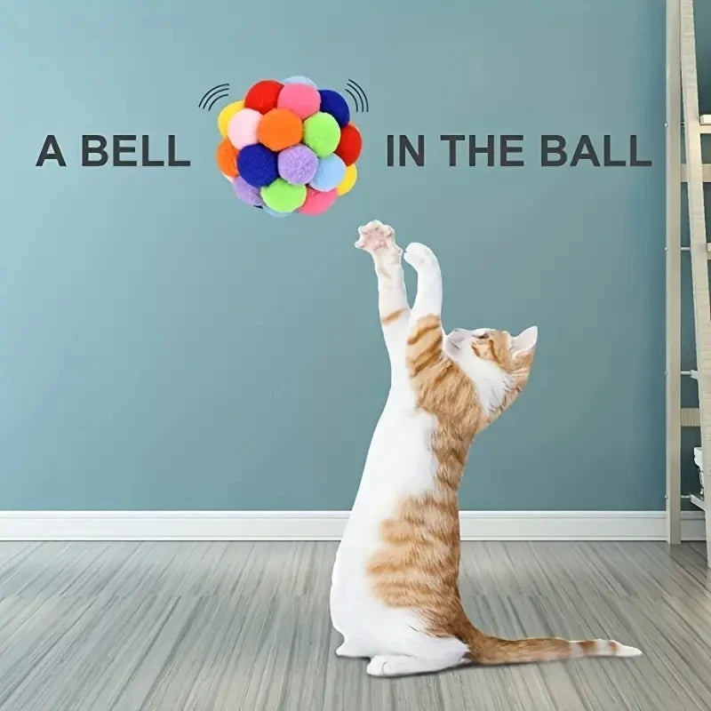 Cat Plush Ball Toys Bell Set