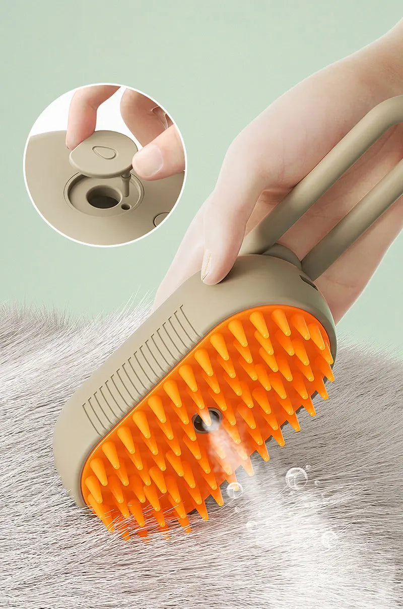Electric Steam Cat Grooming Brush 3in1