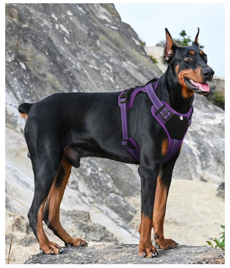 Tactical Dog Harness Reflective Vest Leash