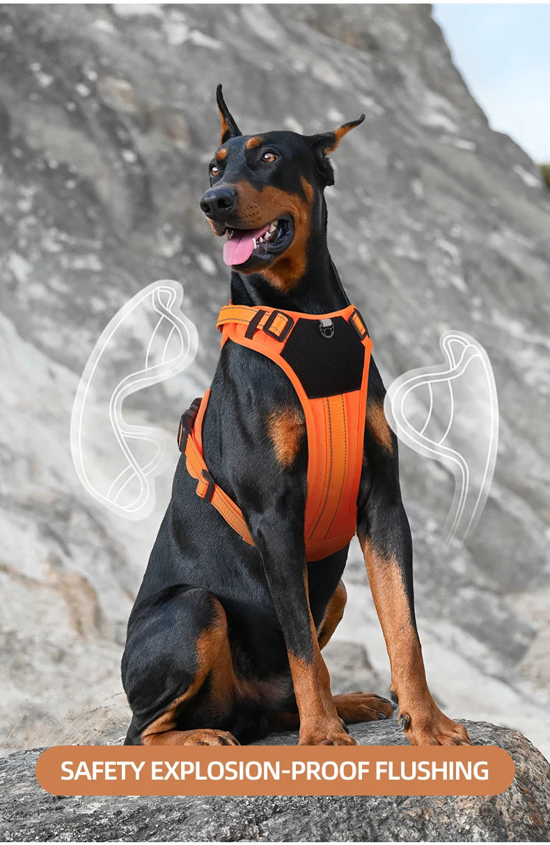 Tactical Dog Harness Reflective Vest Leash