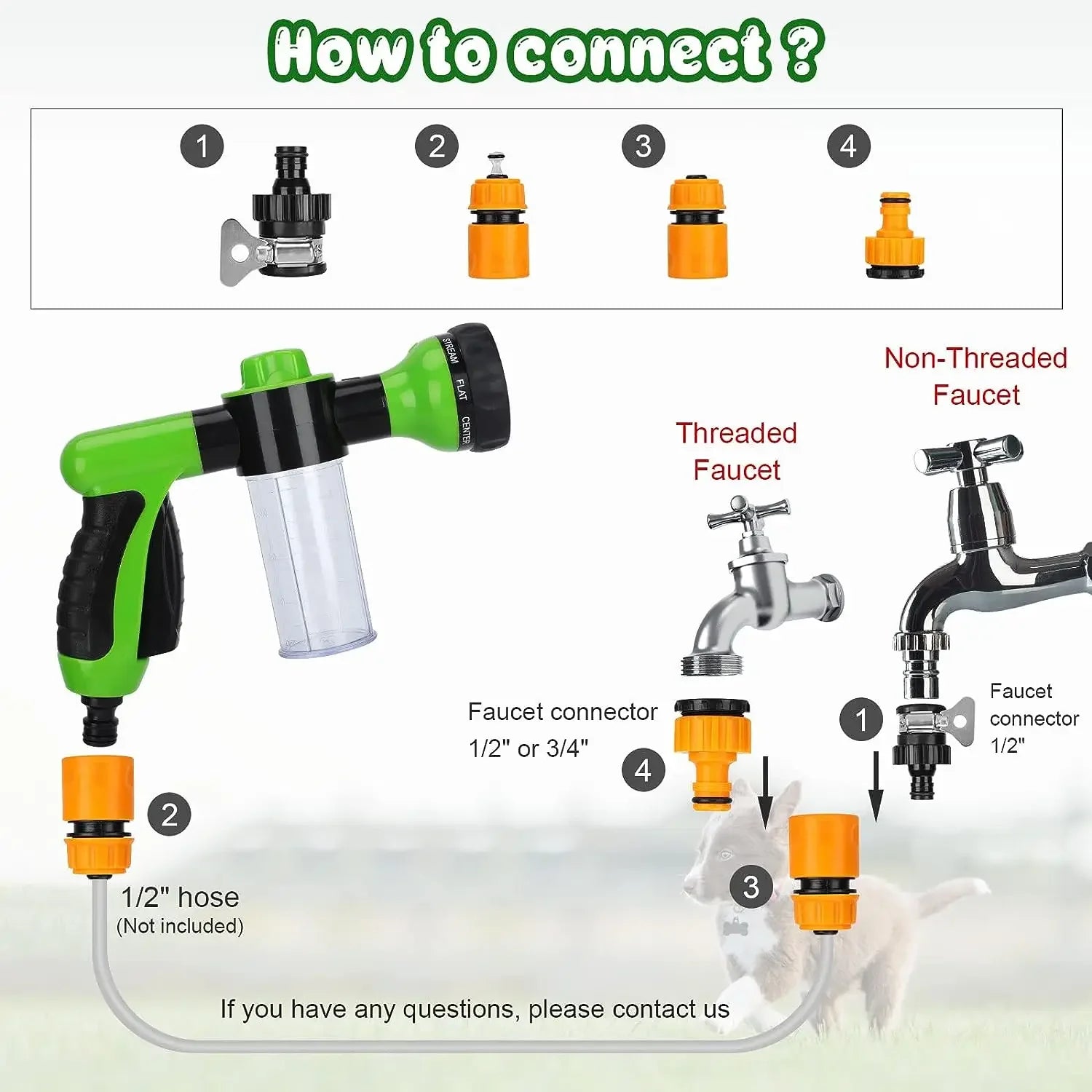 8-in-1 Pet Shower Sprayer