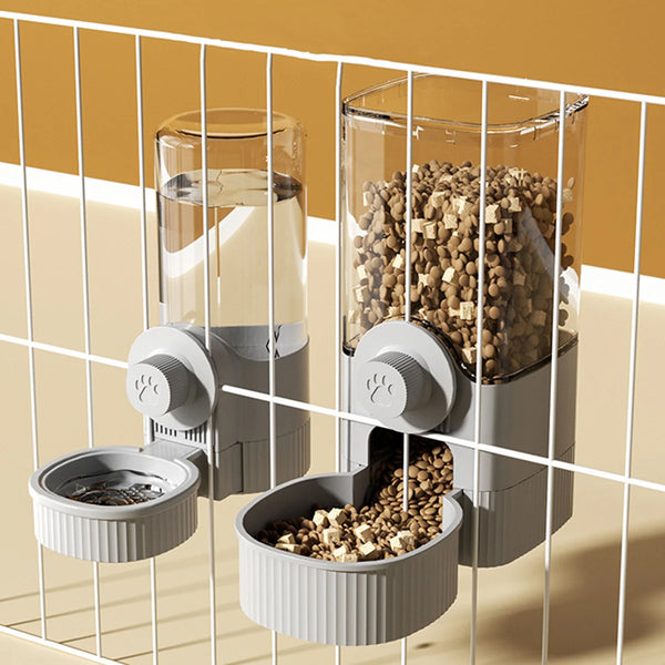 1.2L Hanging Pet Feeder & Water Dispenser Set