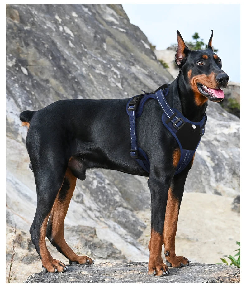 Tactical Dog Harness Reflective Vest Leash