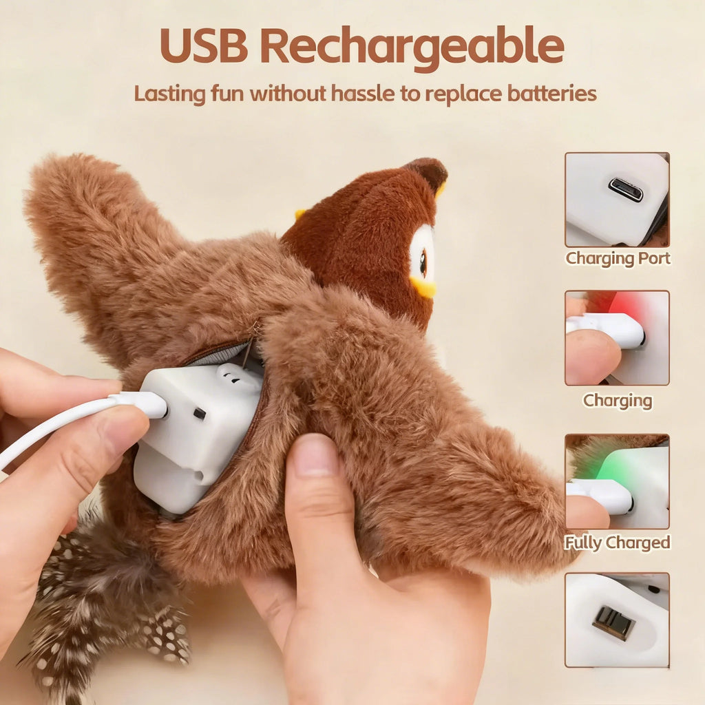 Interactive Chirping Flapping Bird Cat Toy