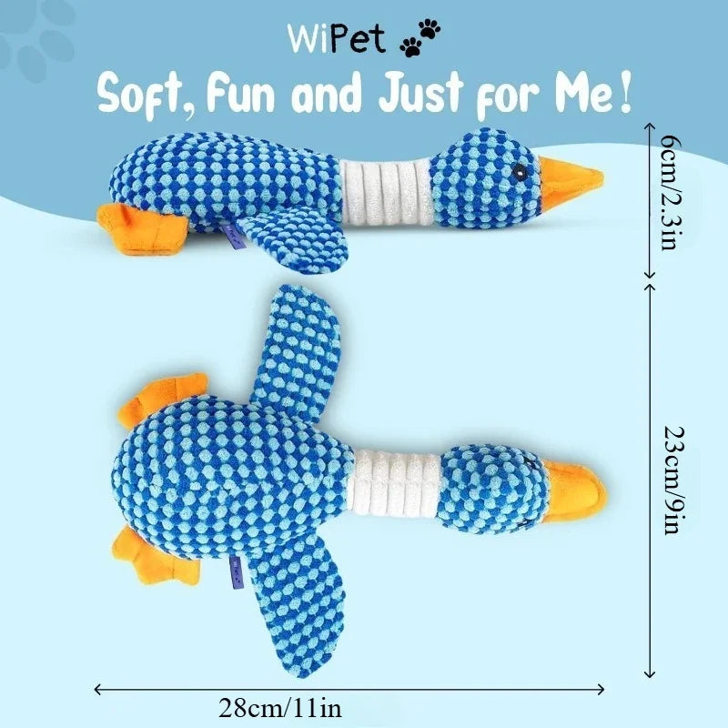Plush Goose Dog Toy Squeaky Chew