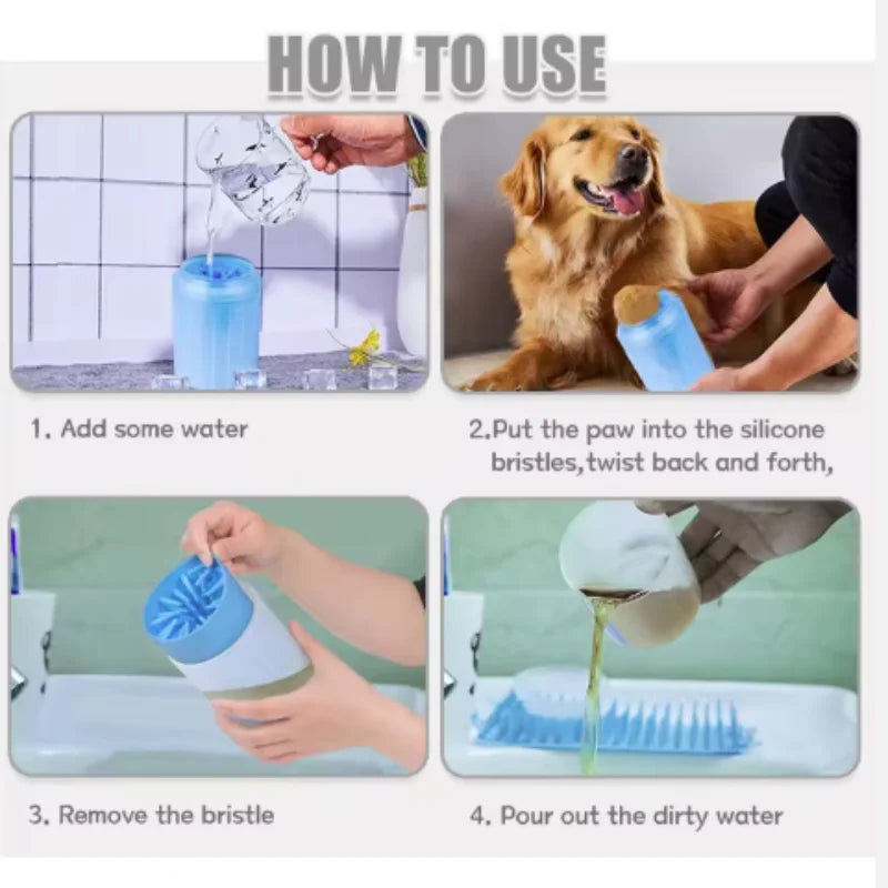 Dog Paw Cleaner Cup Silicone Brush