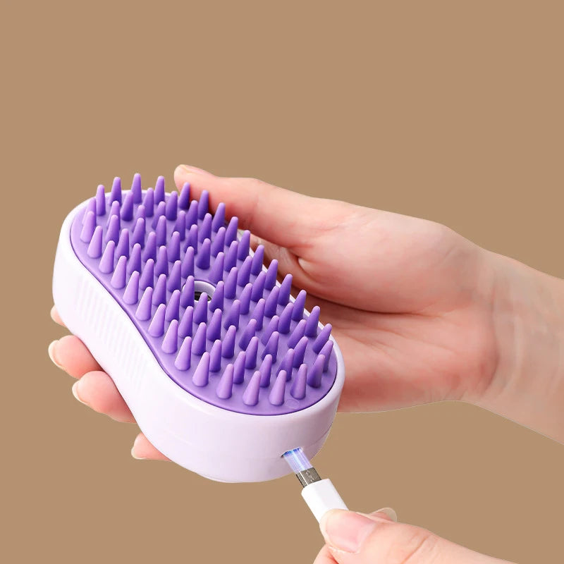 Electric Steam Cat Grooming Brush 3in1