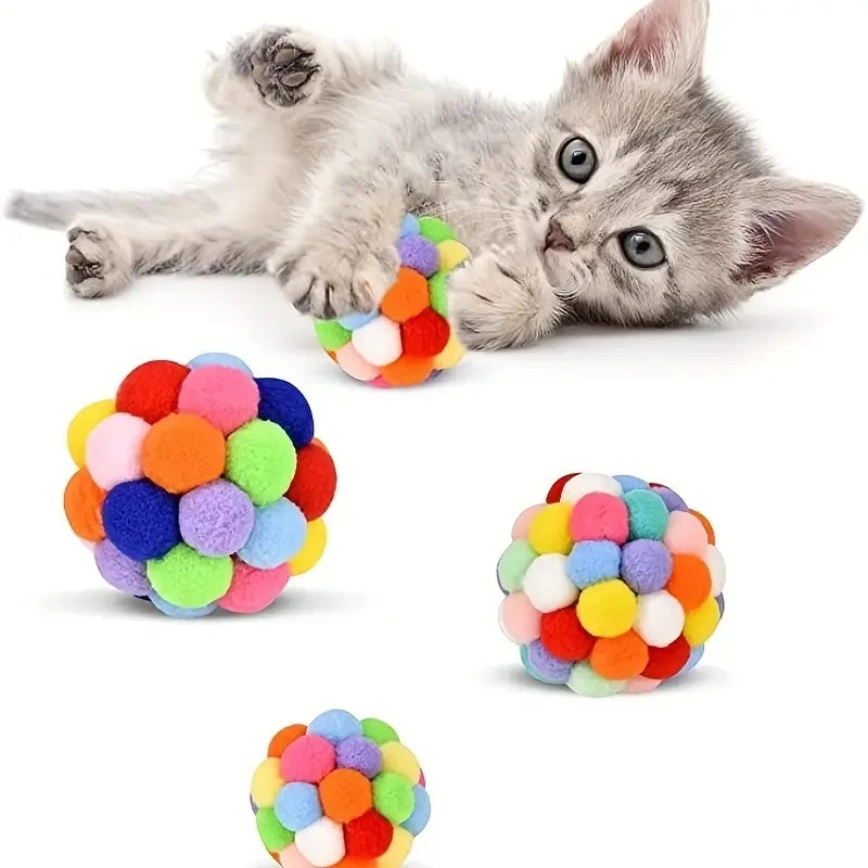 Cat Plush Ball Toys Bell Set
