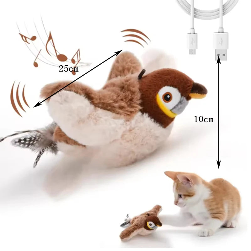 Interactive Chirping Flapping Bird Cat Toy