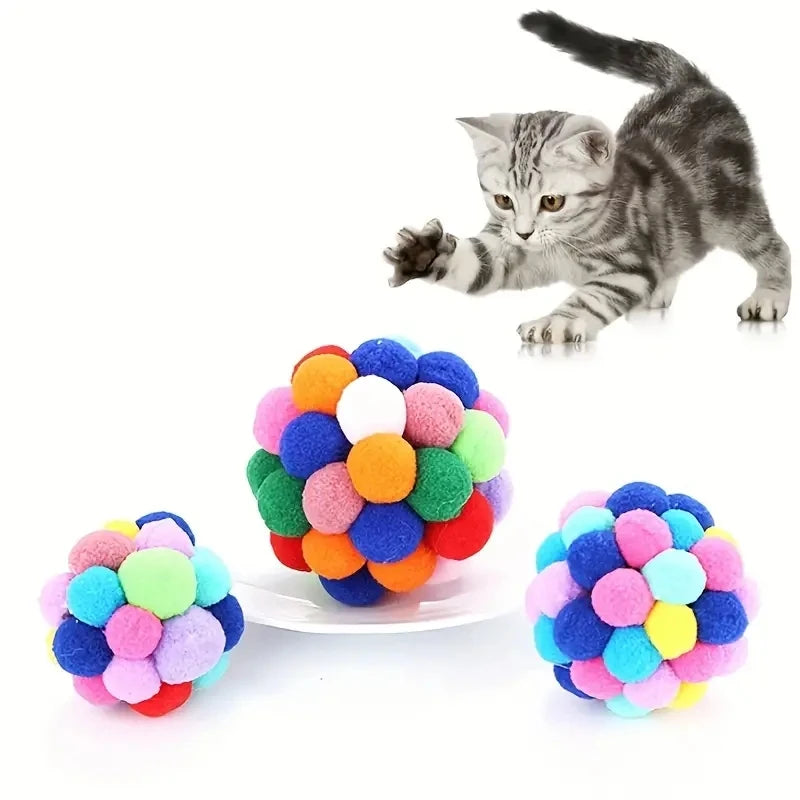 Cat Plush Ball Toys Bell Set