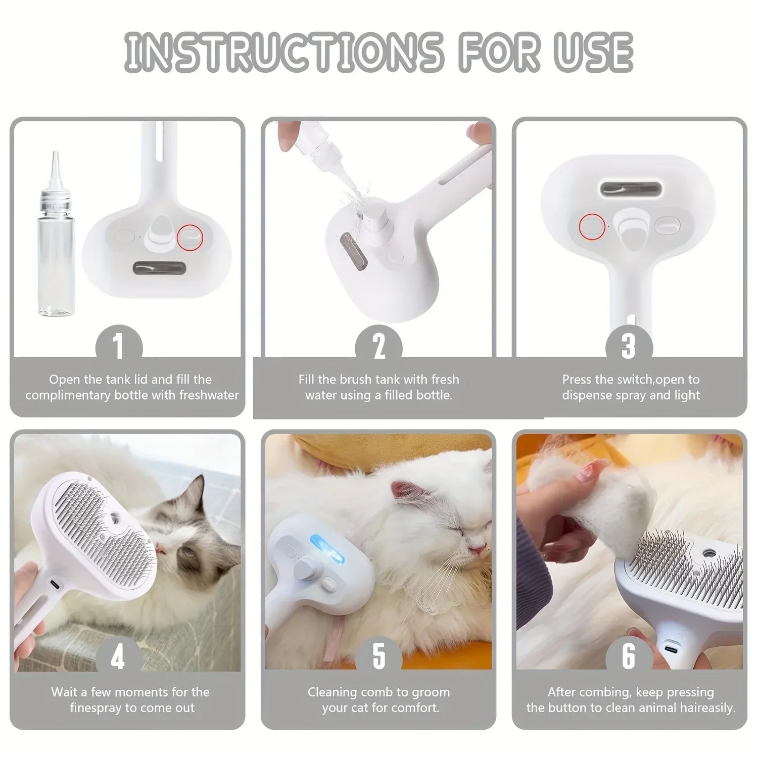 Pet Spray Grooming Comb Hair Remover