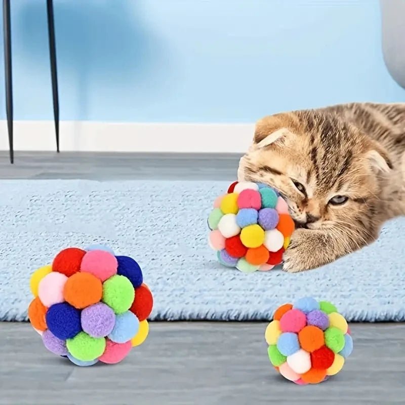 Cat Plush Ball Toys Bell Set - Petnivo