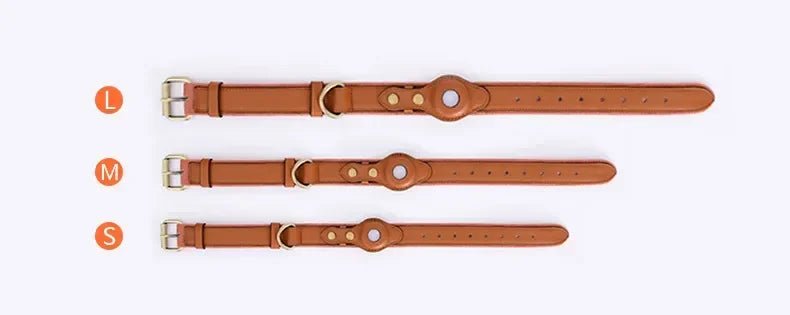 Leather Dog Collar AirTag Holder Anti Loss - Petnivo