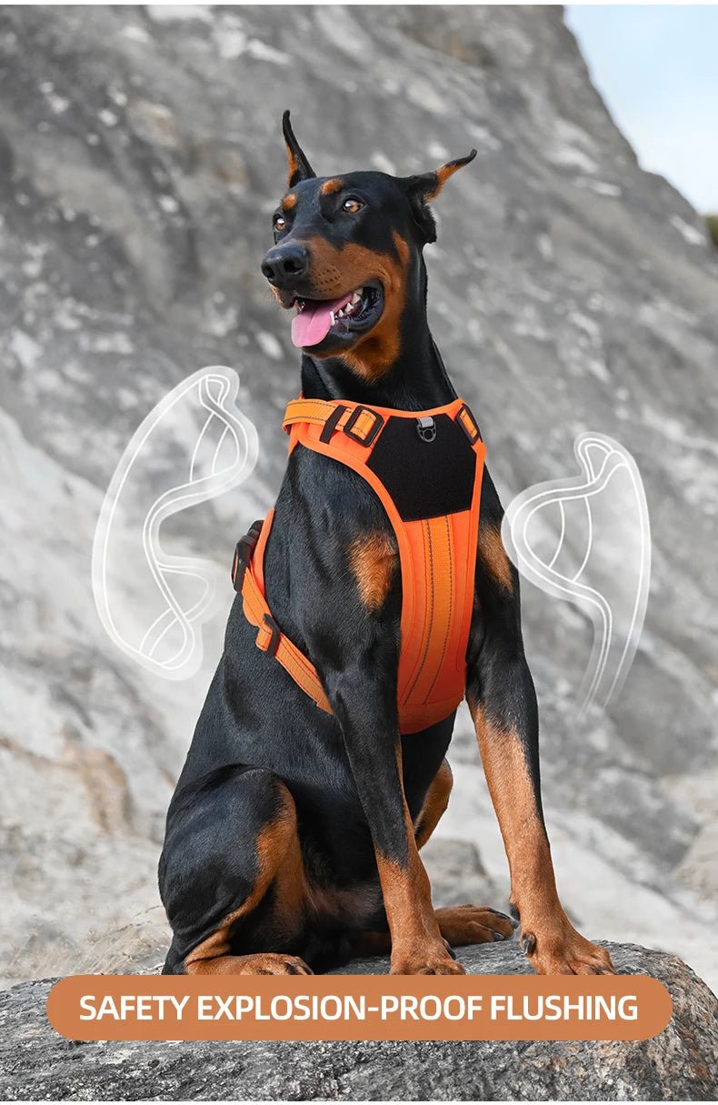 Tactical Dog Harness Reflective Vest Leash - Petnivo